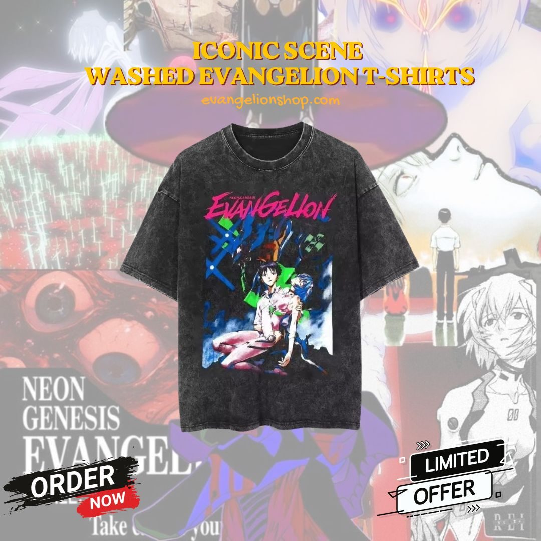 Iconic Scene PTTT3006 Washed  Evangelion T-Shirts